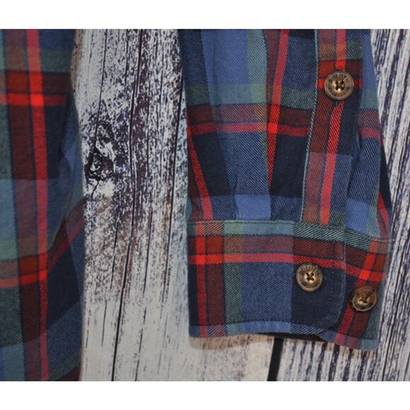Duluth Trading Free Swingin Plaid 100% Cotton Flannel Shirt Mens 2XL Slim Fit - Picture 4 of 7
